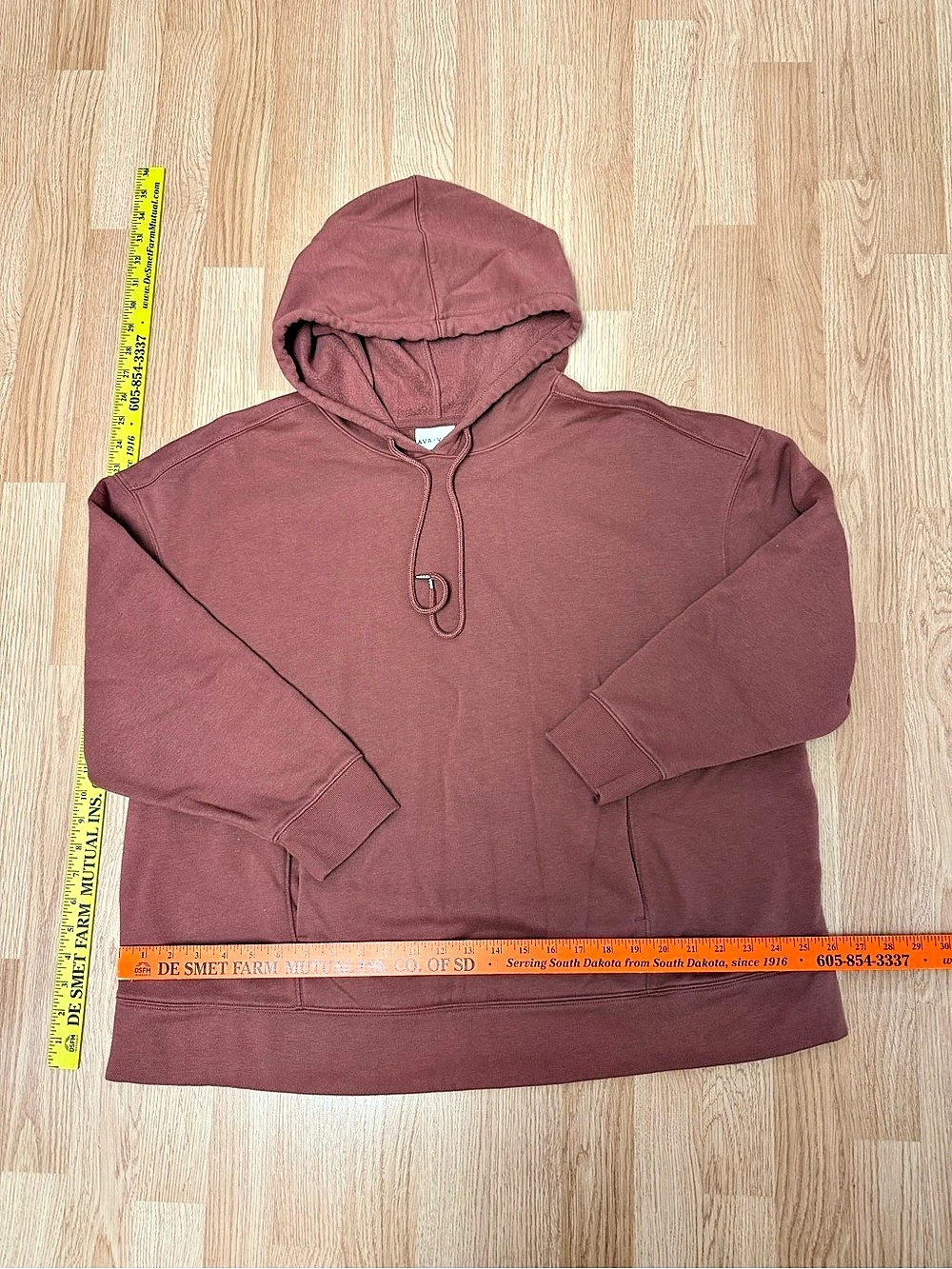 AVA & VIV Plus Size Fleece Pullover Hoodie Brown 1X